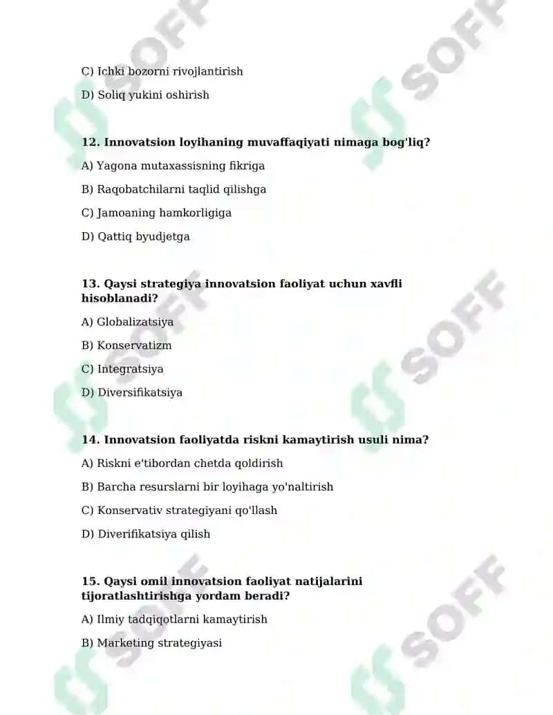 Inavatsion faoliyatni tashkil etishga ta'sir etuvchi omillar 4