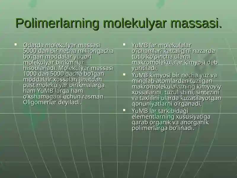 Sintetik va tabiiy yuqori molekulali birikmalarni ishlab chiqarish holati va kelajagi 4
