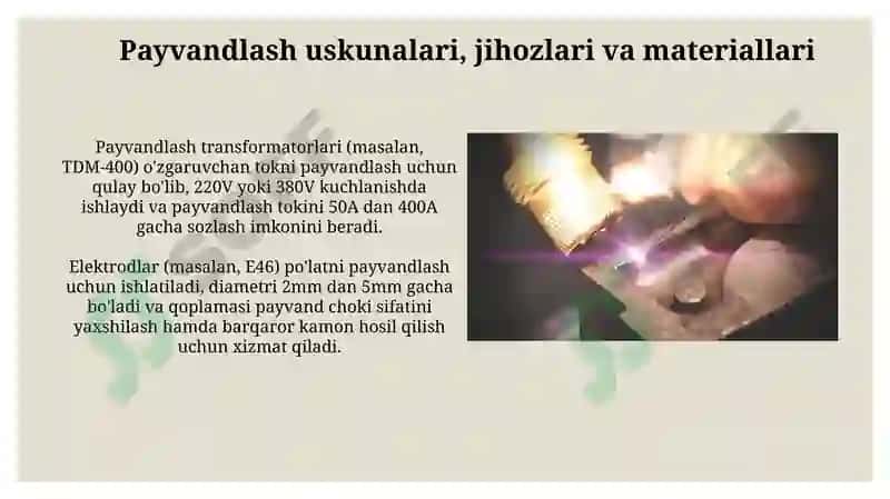 Detallarni elektr yoyi vositasida payvandlash yoʻli bilan tamirlash 4