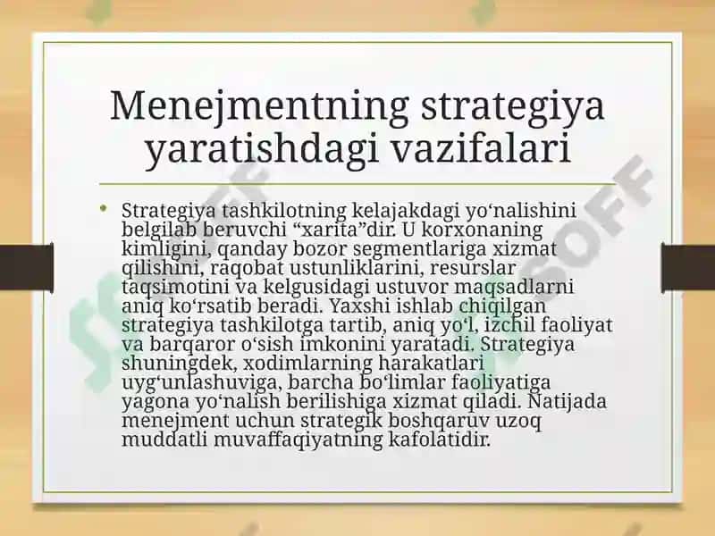 Strategiya yaratish va qayta ishlash jarayoni 4