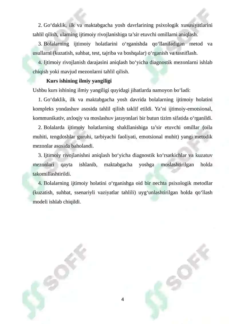 GO‘DAKLIK, ILK, MAKTABGACHA DAVRDA BOLAGA XOS IJTIMOIY HOLATLARNI O'RGANISH YO‘LLARI 4