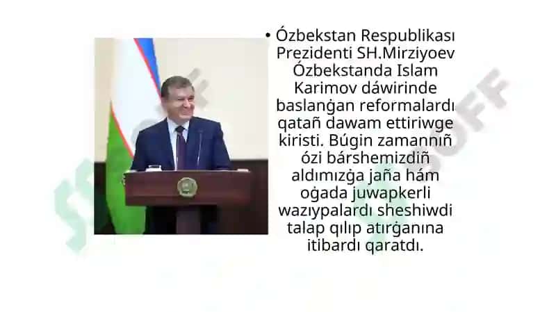 Ózbekstan Respublikasın jáne de rawajlandırıw boyınsha Háreketler strategiyası hám de Ózbekstan Respublikası Prezidenti bayanatlarında ózin-ózi bánt etiw, kábaǵallıqtı qısqarttırıw máseleleri. 4