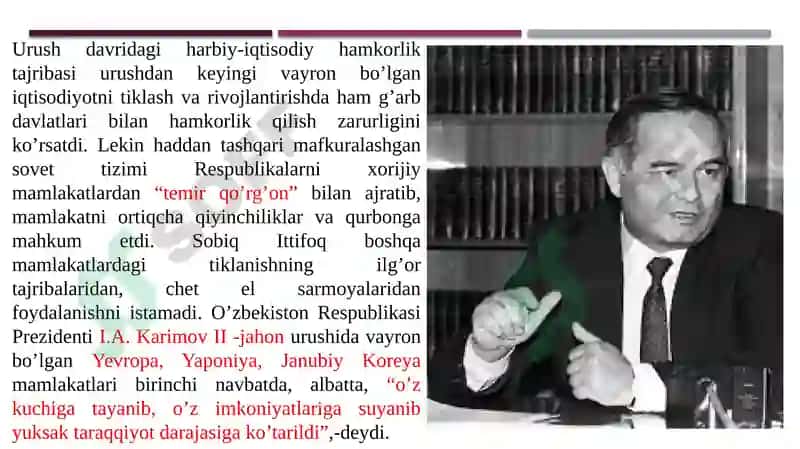 Ma’muriy-buyruqbozlik tuzumining kuchayishi va inqirozi davrida O’zbekiston (1946-1985 yy.) 4