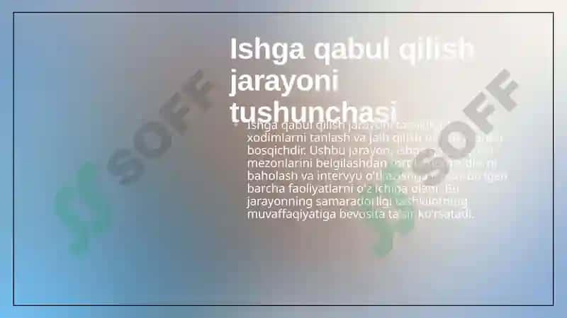 HR menejerlari va lavozimi uchun ishga qabul qilish mezonlarini ishlab chiqish va taqdimot tayyorlash 4