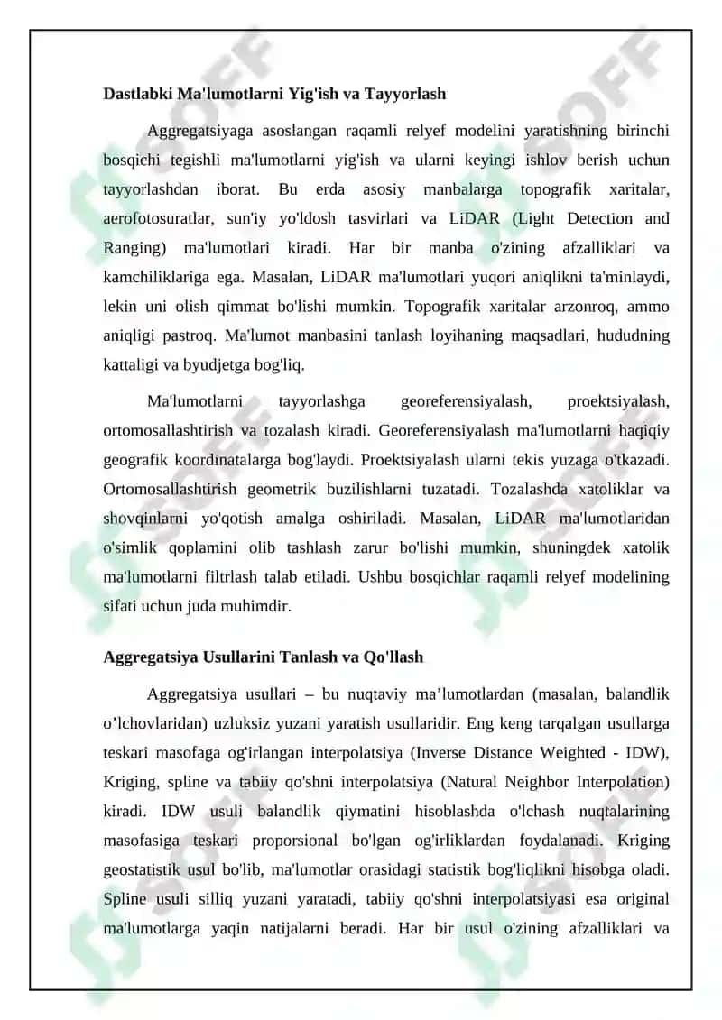Aggregatsiyaga asoslangan raqamli relyef modelini yaratish metodologiyasi 4