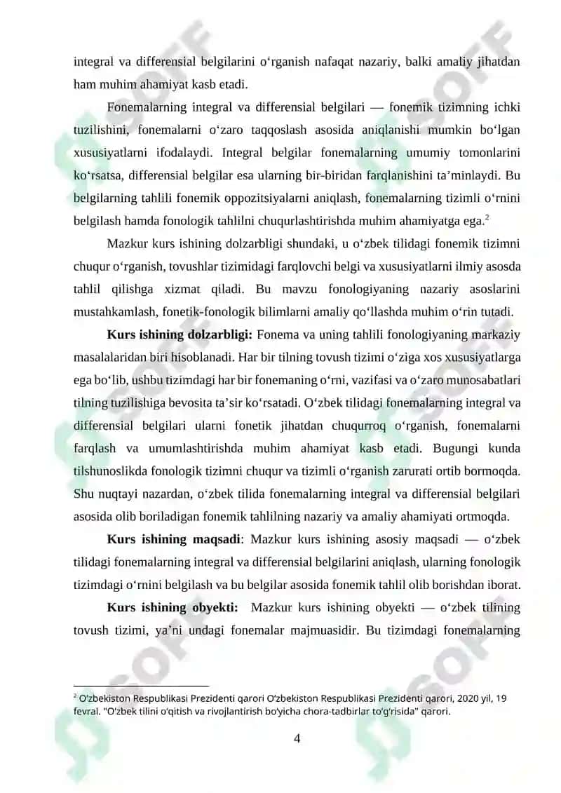 O‘zbek tilida fonemalarning integral va differensial beldilari 4
