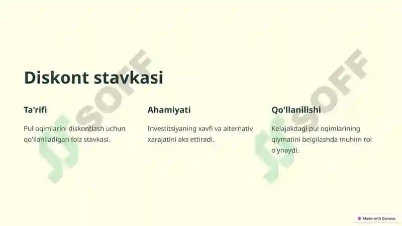 Pulning davriy qiymati va pul oqimlarining diskontli tahlili 4