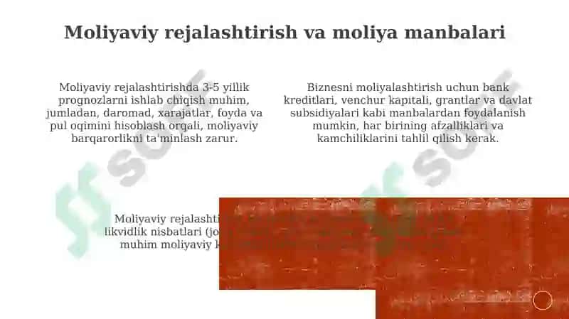 Biznes-reja tuzish va moliyalashtirish 4