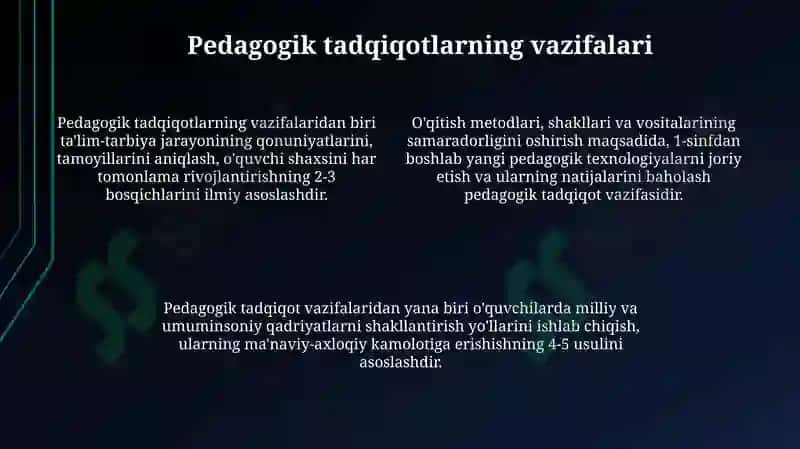 Pedagogika fanining maqsadi, vazifalari va ilmiy tadqiqot metodlari tasnifi 4