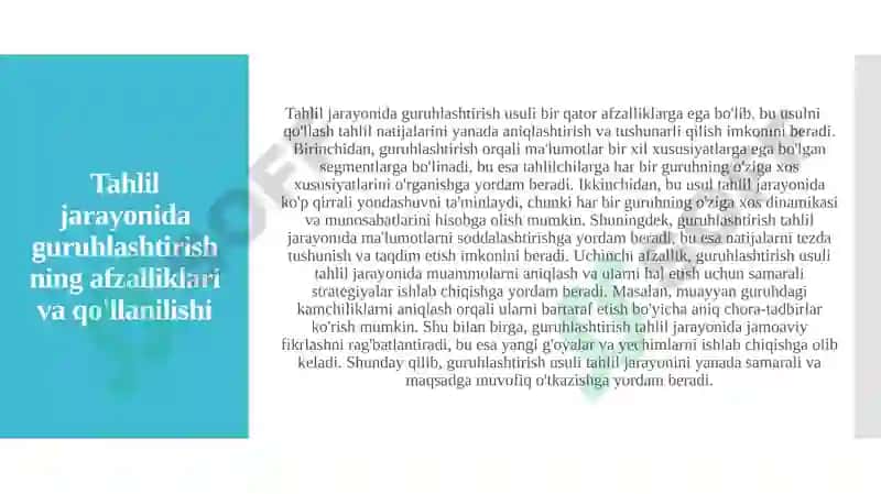 Guruhlashtirish usulining asosiy tamoyillari va metodologiyasi 4