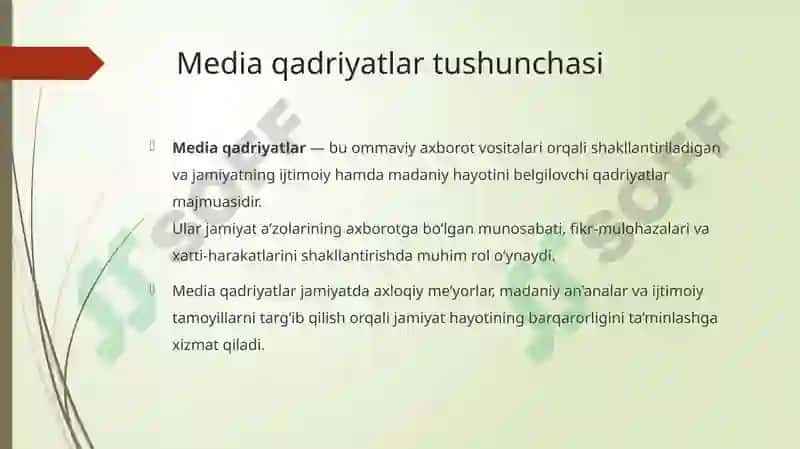MEDIA QADRIYATLAR TUSHUNCHASINI MAZMUN VA MOHIYATI 4