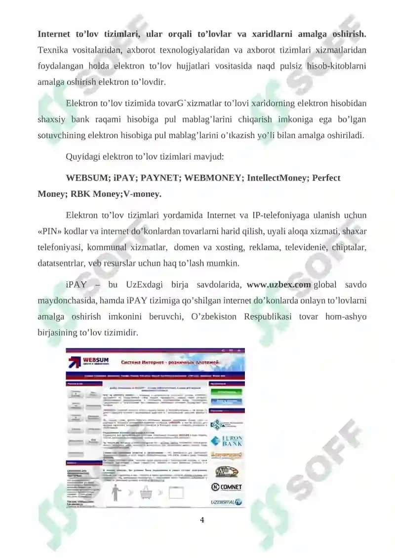 Internet to’lov tizimi va ularni ishlash tenalogiyalari 4