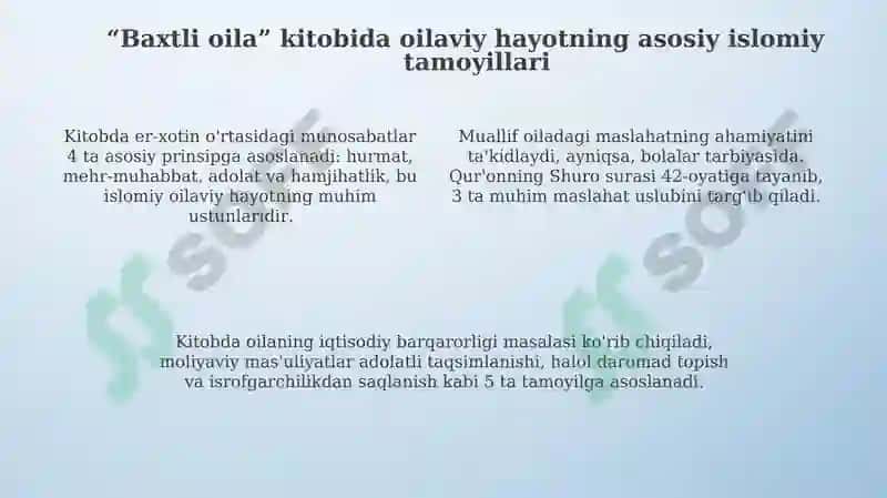 Shayx Muhammad Sodiq Muhammad Yusufning Baxtiyor oila asarida islom qadriyatlarining talqini 4