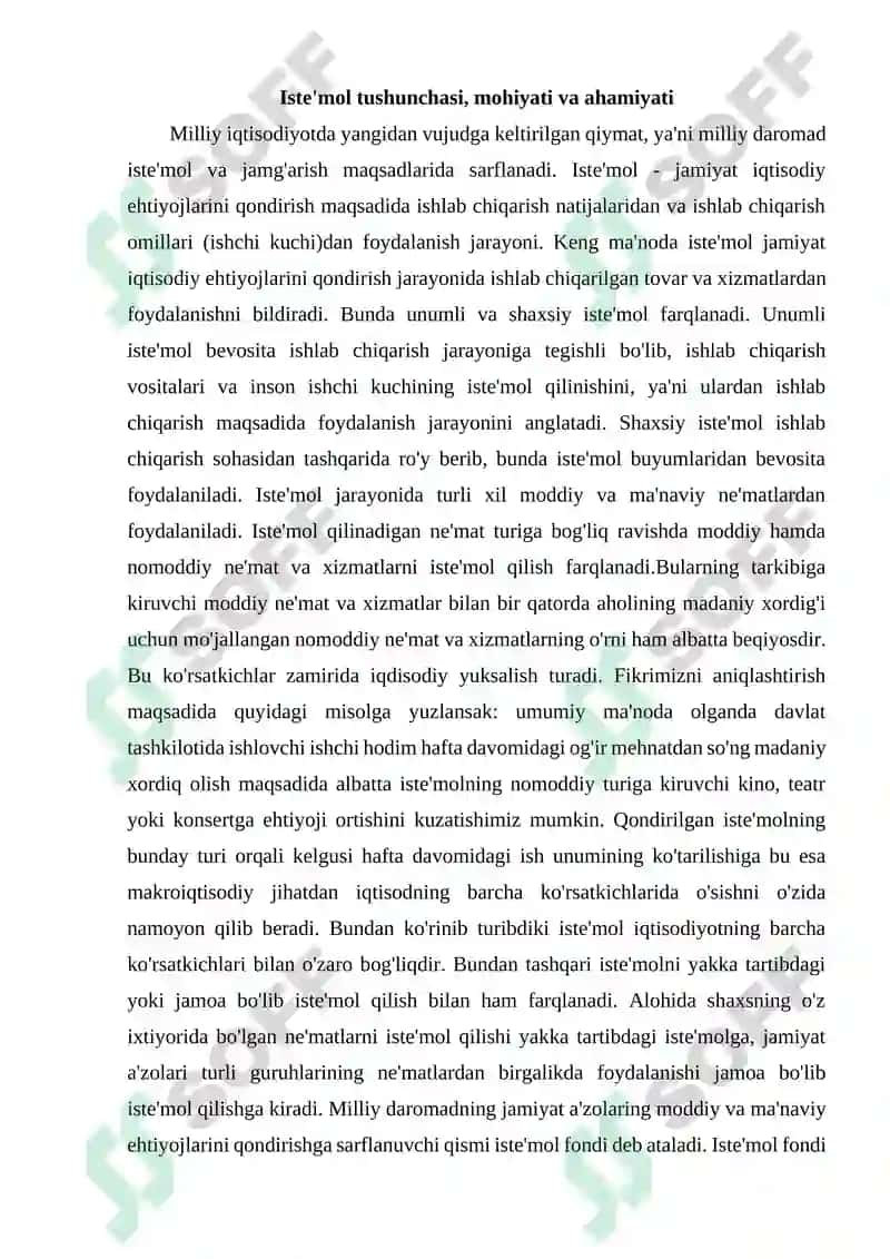 Iste’mol va uning hajmiga ta’sir etuvchi omillar 4