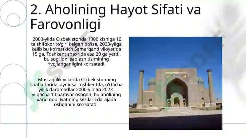 Mustaqillik yillarida Õzbekistonda ijtimoiy iqtisodiy õzgarishlar 4