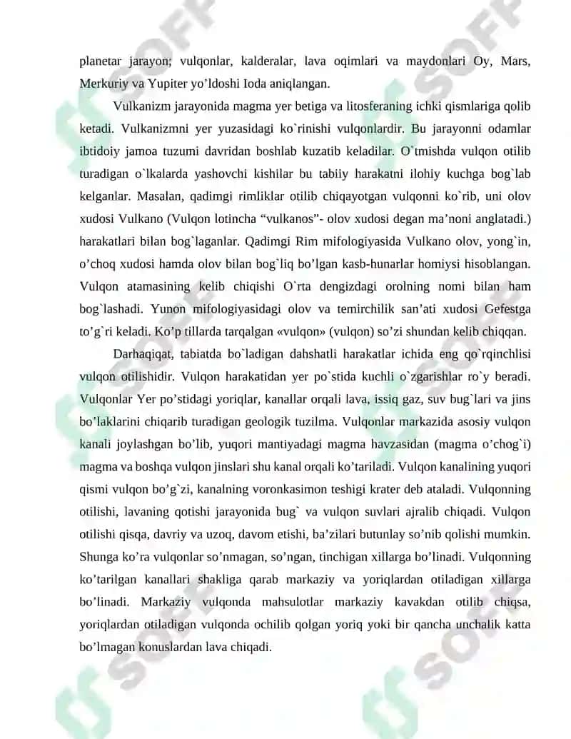 VULKANLAR VA ULARNING TURLARI, VULKANIK JARAYONLAR YOTISH SHAKLLARI PAST VULKANIK JARAYONLAR 4