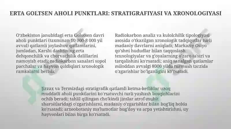 Janubiy Ozbekiston arxeologik obidalarining stratigrafiyasi va xronologiyasi 4
