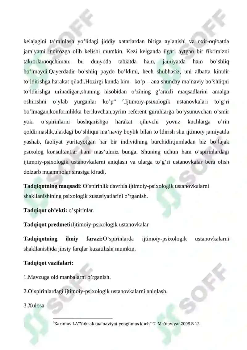 O’spirinlik davrida Ijtimoiy-psixologik ustanovkalarni shakllanishining psixologik xususiyatlari 4