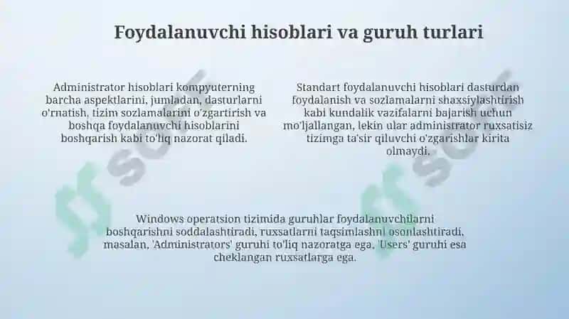 Windows operatsion tizimida foydalanuvchilar va guruhlarni boshqarish 4