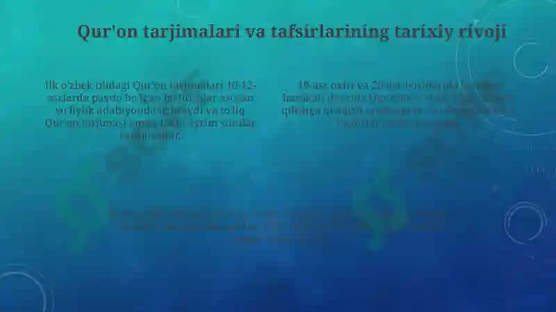 Mustaqillik yillarida Qur'onning o'zbek tiliga tarjima qilinishi va tafsirlari 4