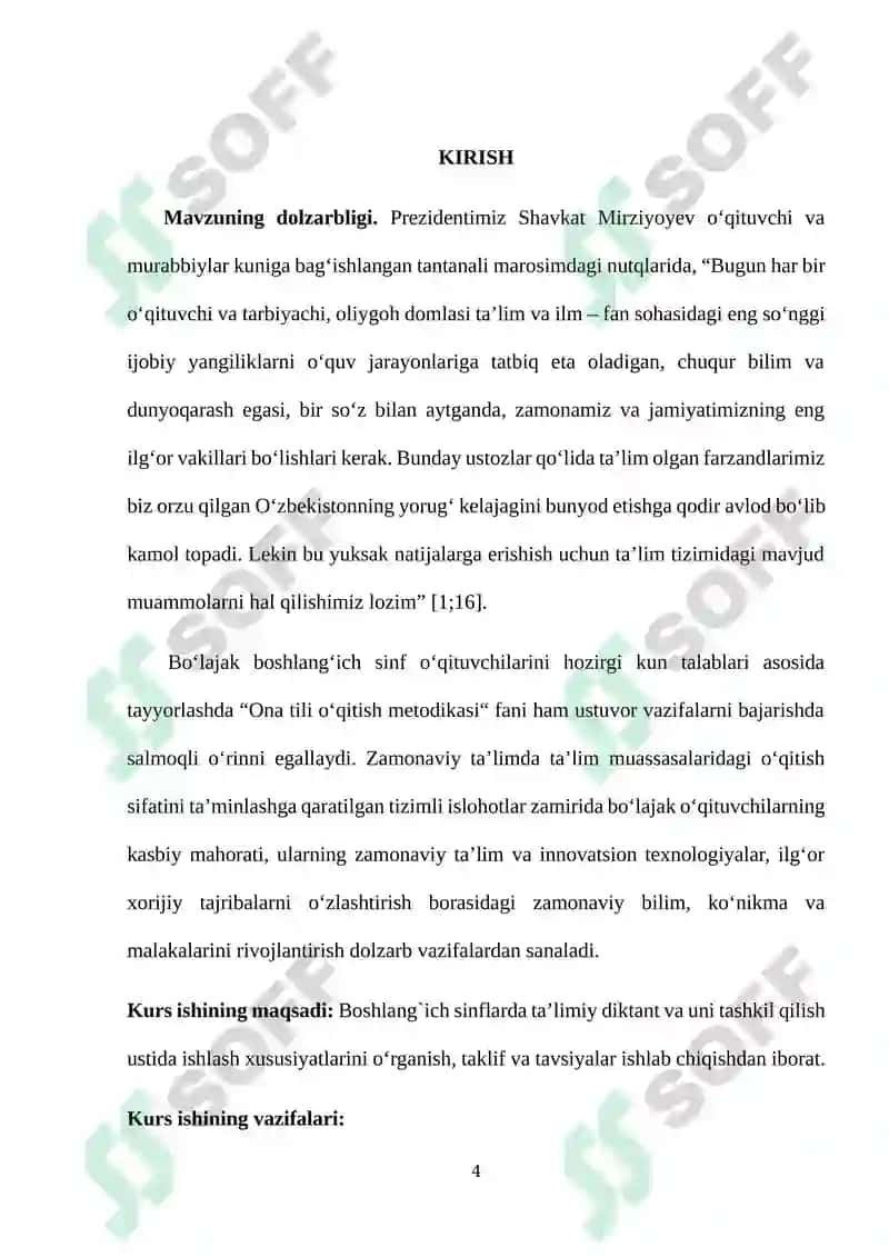 BOSHLANG`ICH SINFLARDA TA’LIMIY DIKTANT VA UNI TASHKIL ETISH 4