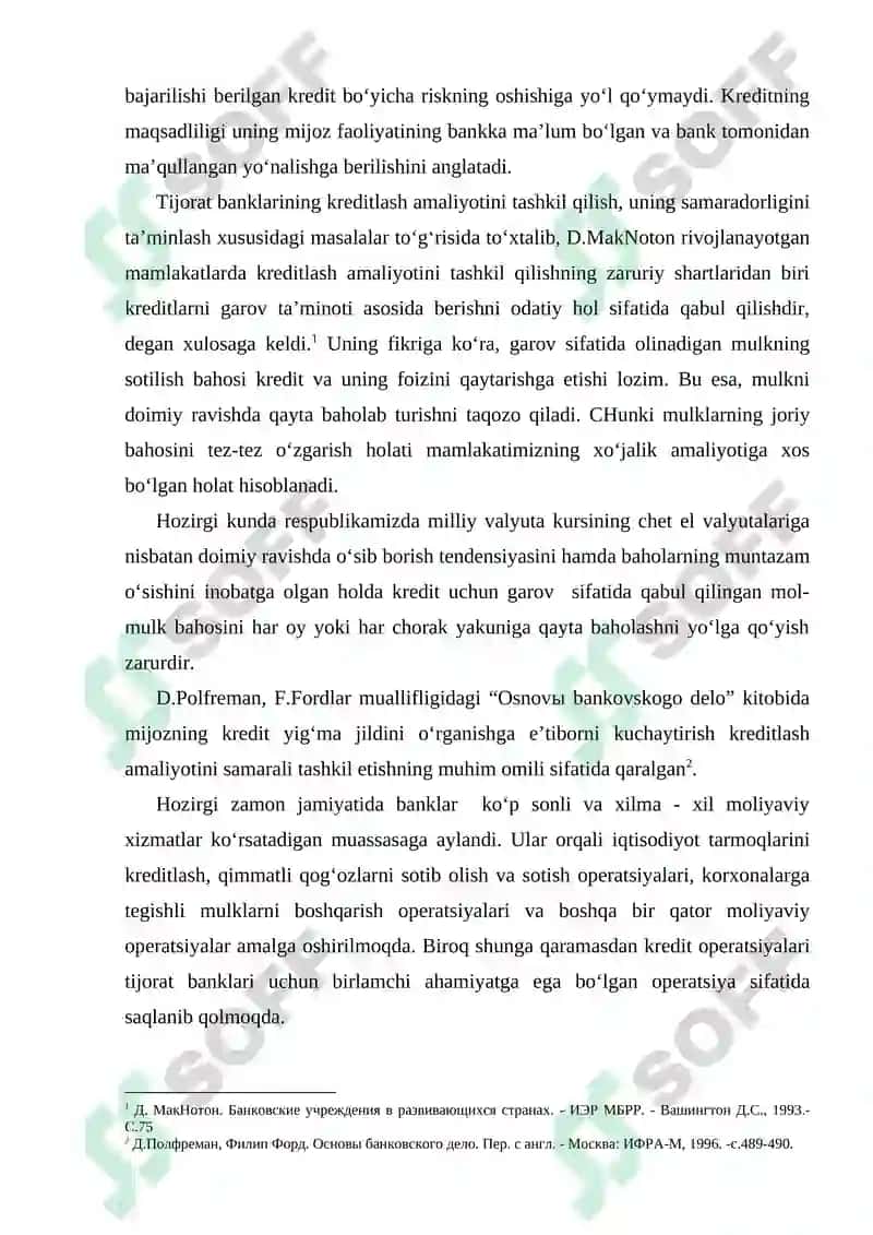 Tijorat banklarida kreditlashni tashkil etish asoslari 4