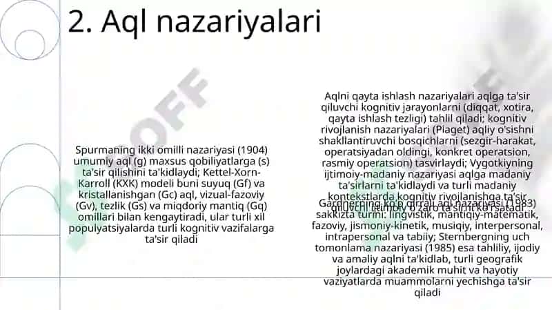 Tafakkur borasidagi psixologik nazariyalar 4