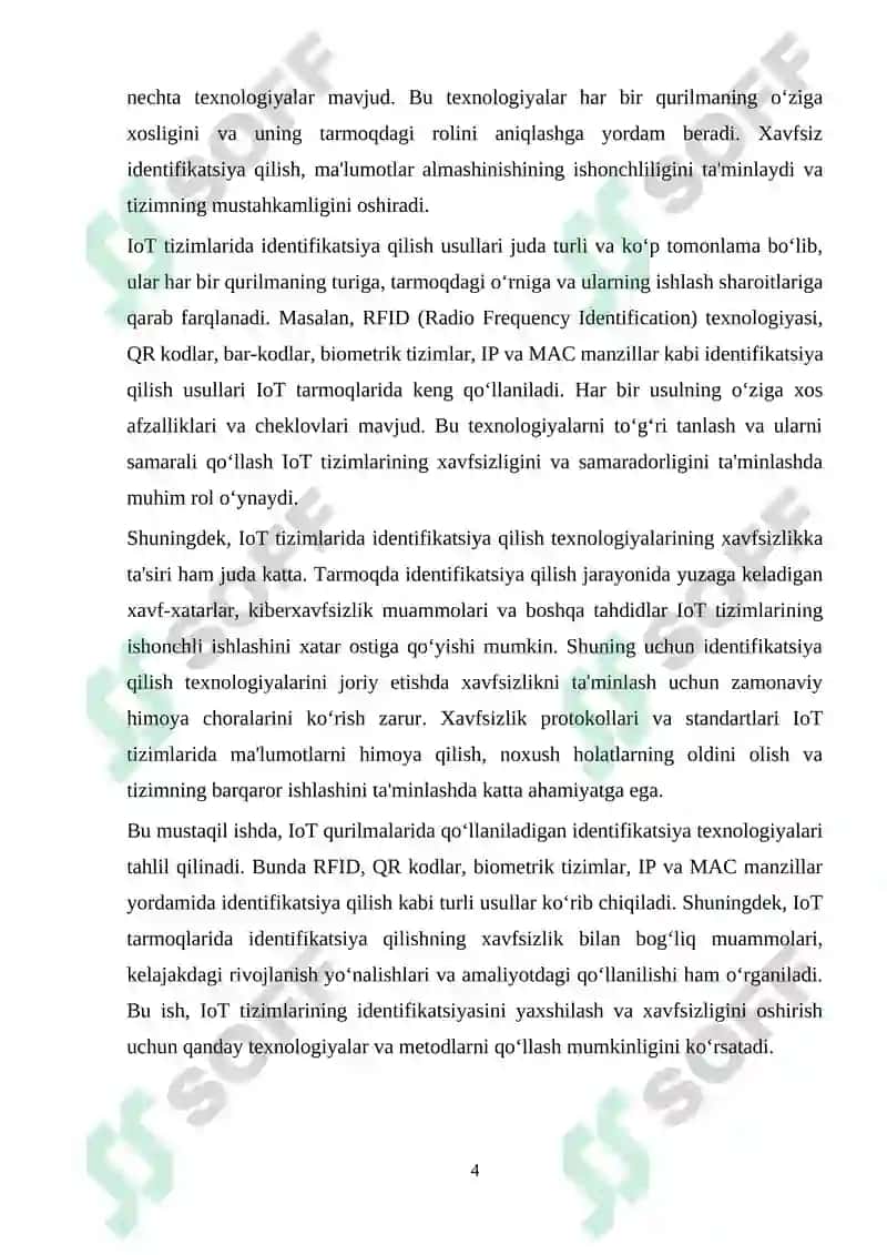 IoT qurilmalari va tarmoqlarida identifikatsiya qilish texnologiyalari 4