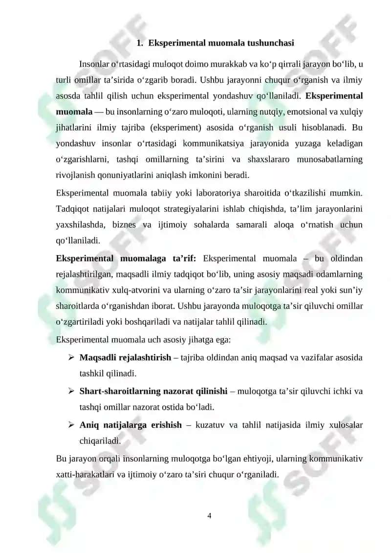 Ekspremantal muomila. Eksprementator va uning shaxsi va faoliyati 4