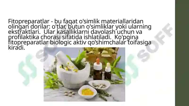 FITOPREPARATLAR VA ULARNING QO’LLANISHI 4