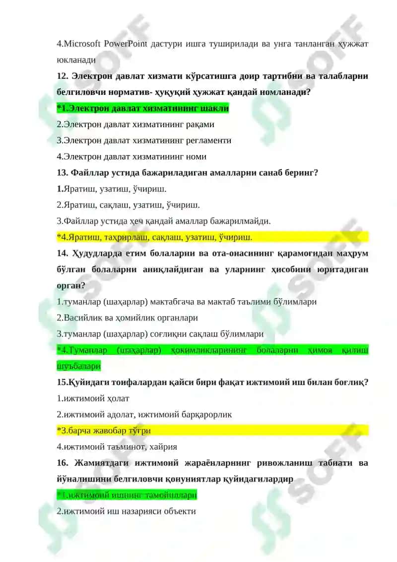 ARGOS umumiy 2000 talik savol javob 2025 yangi 4