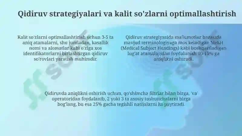 Tibbiy-biologik axborotlarni mavzular boʻyicha qidirish veb brauzerlardan foydalanish 4