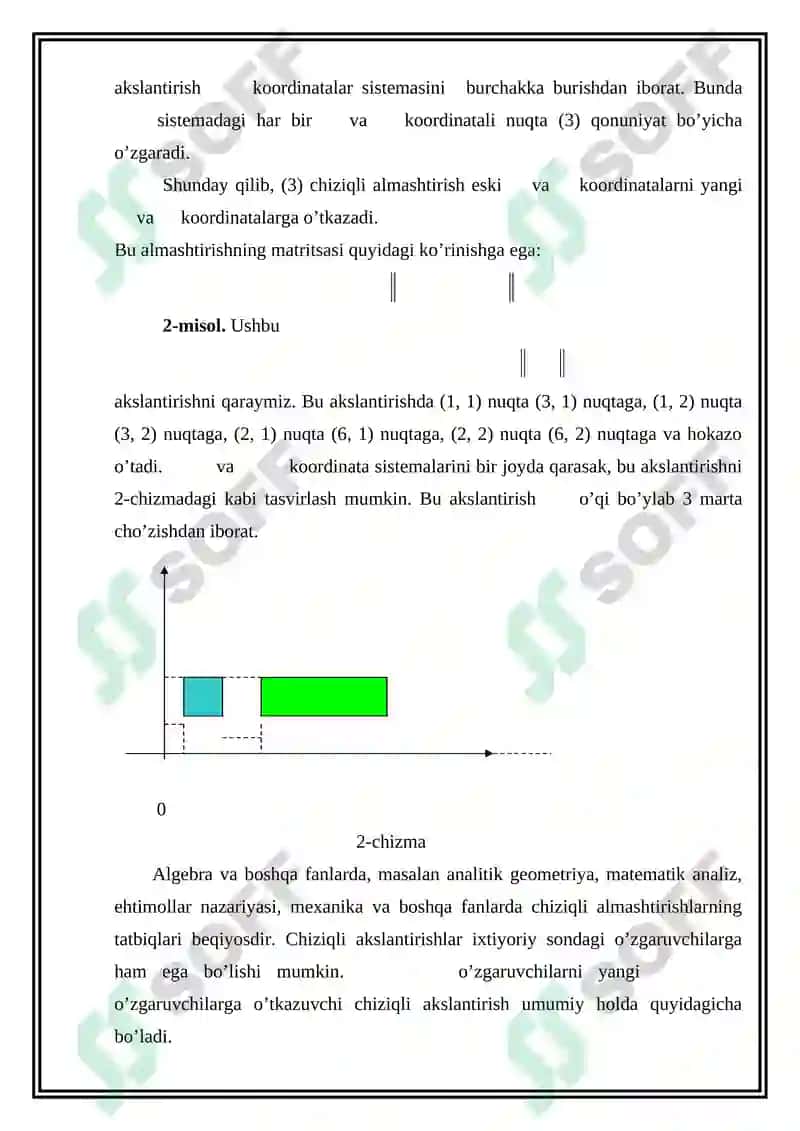 Chiziqli akslantirishlar va matritsalar 4