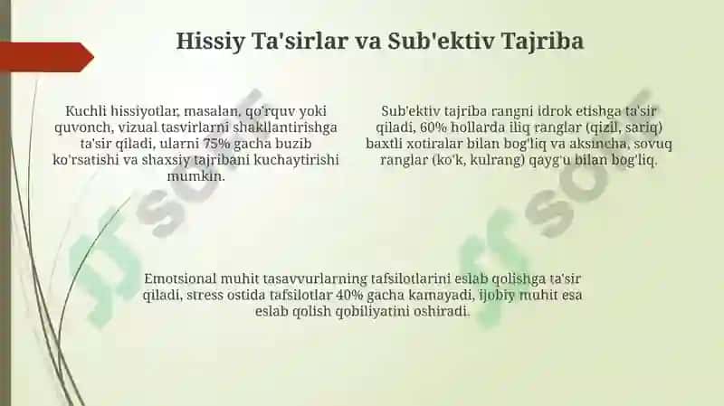 Kognitiv va Hissiy Jarayonlar Tasavvurlar Shakllanishida 4