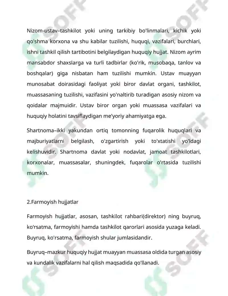 Rasmiy ish qog‘ozlarining turlari va ularni tuzish talablari 4
