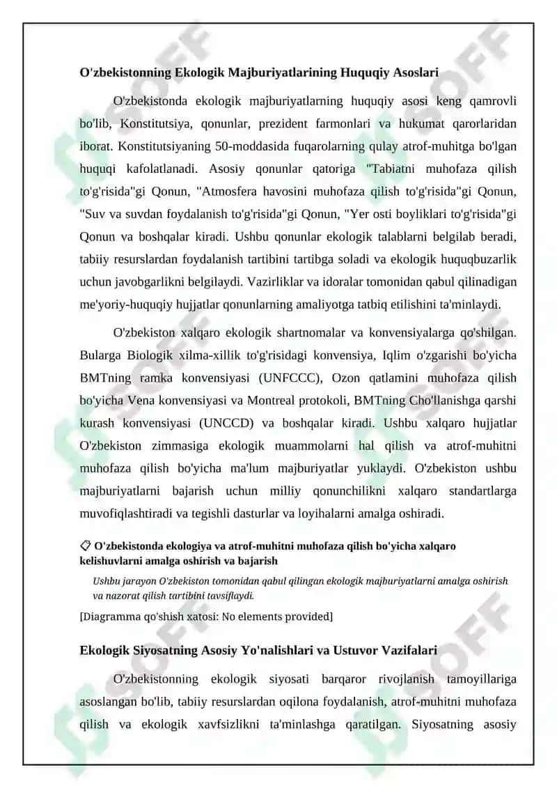 O'zbekistonda ekologiya va atrof-muhit muhofazasi oid xalqaro bitimlarni amal gilishi va bajarilishi 4