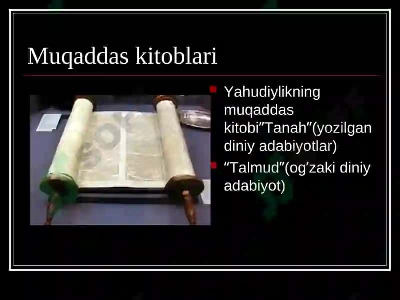 Yahudiylik dinini paydo bulishi 4