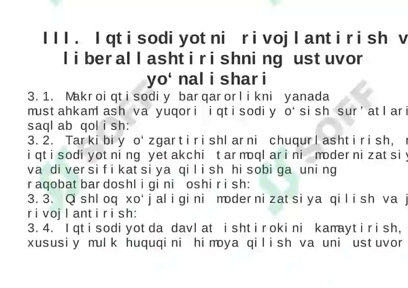 Iqtisodiyotni rivojlantirish yo‘nalishlari 4