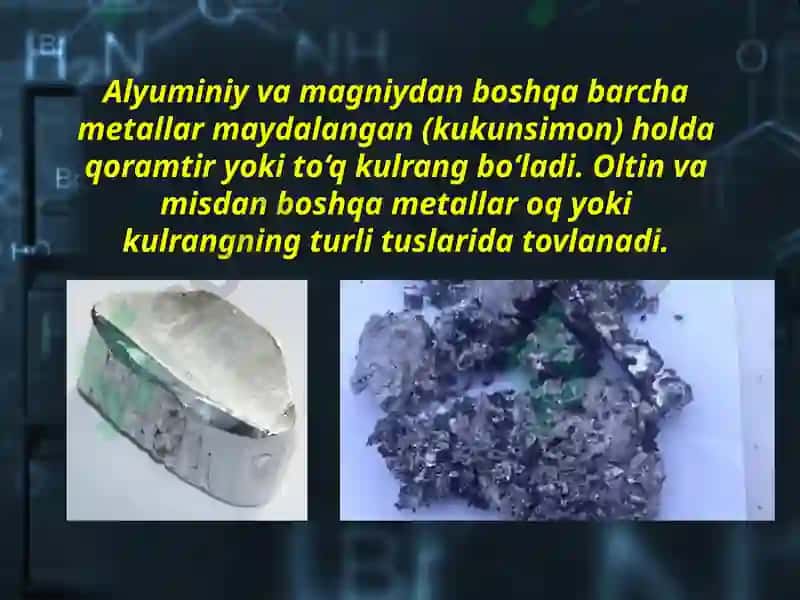 Metallarning fizika va kimyoviy xossalari 4