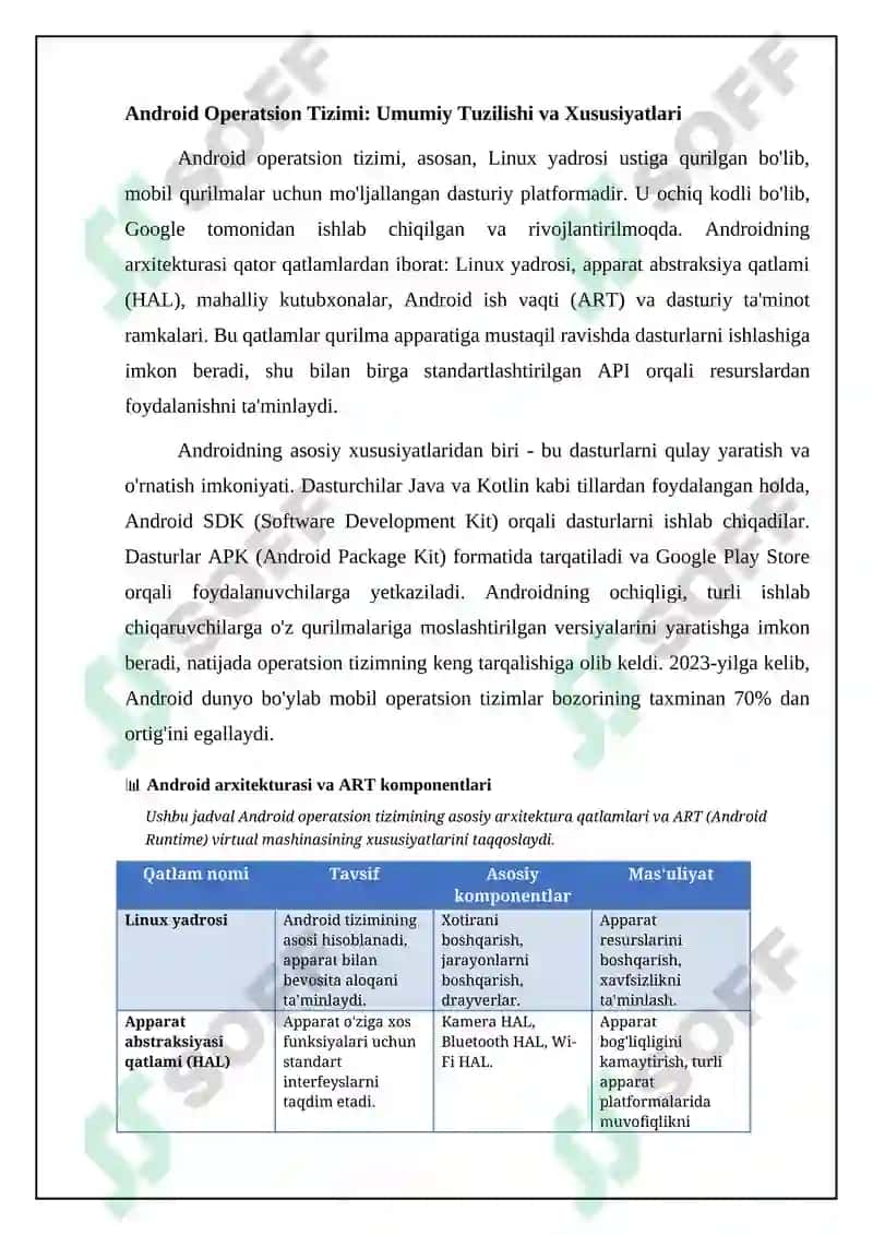 Android operatsion tizimi va ART virtual mashinasi 4