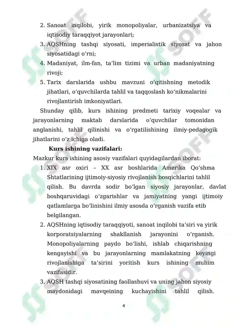 “XIX asr oxiri XX asr boshlarida Amerika Qo‘shma. 4