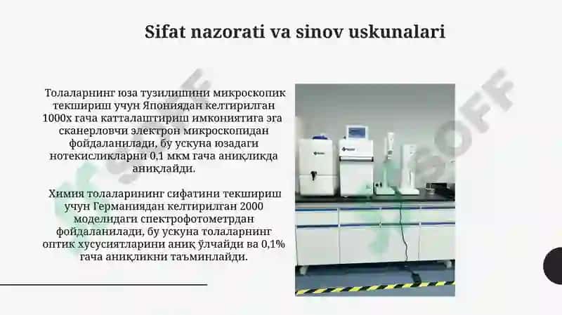 Quruq usulda kimyoviy tola olish texnologiyasi va jihozlari 4