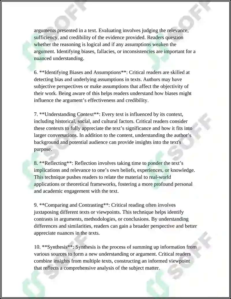 Critical Reading Techniques 4