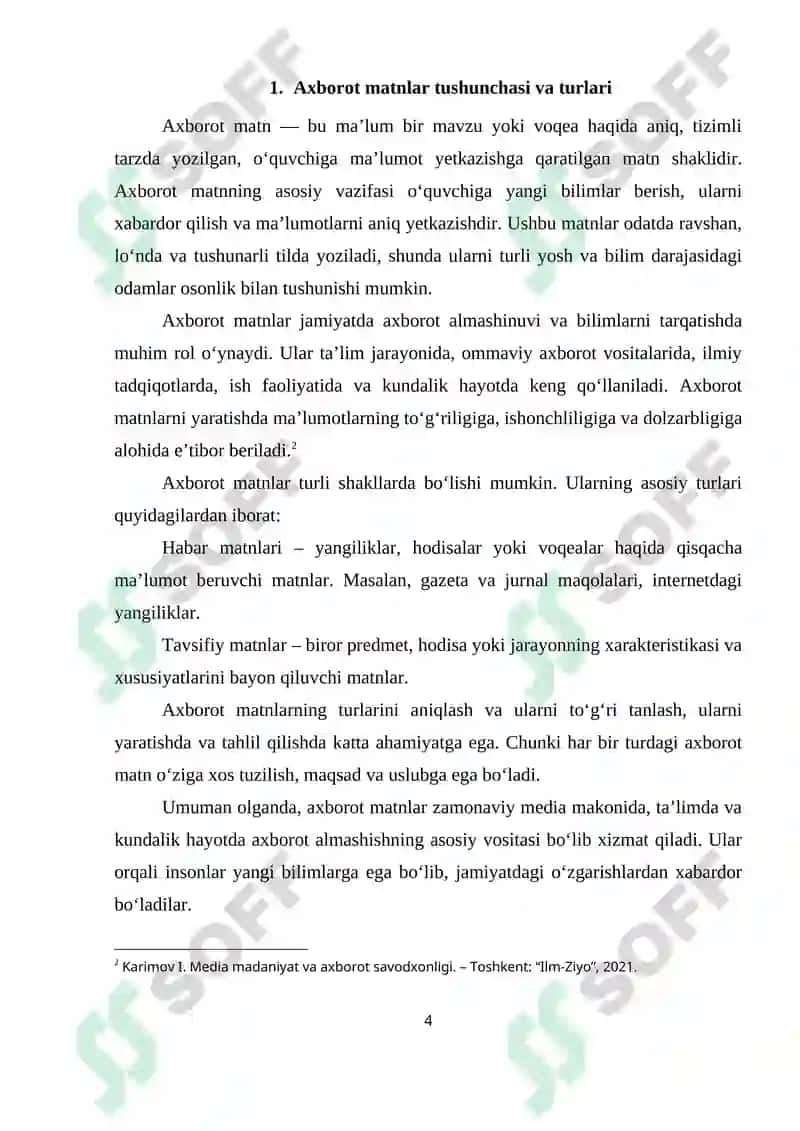AXBOROT MATNLAR BILAN ISHLASH VA MEDIA MADANIYAT 4