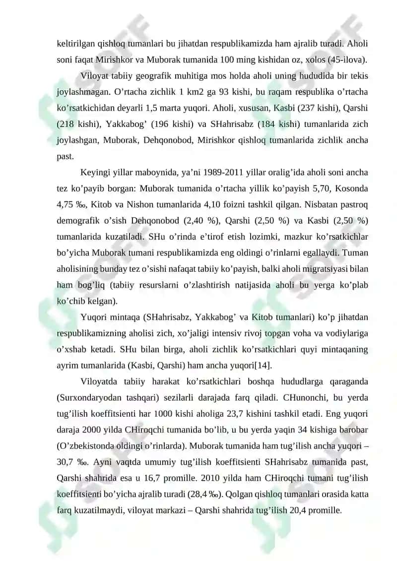 Qashqadaryo mintaqasining ijtimoiy-iqtisodiy rivojlanishining asosiy muammolari va yo‘nalishlarini aniqlash 4
