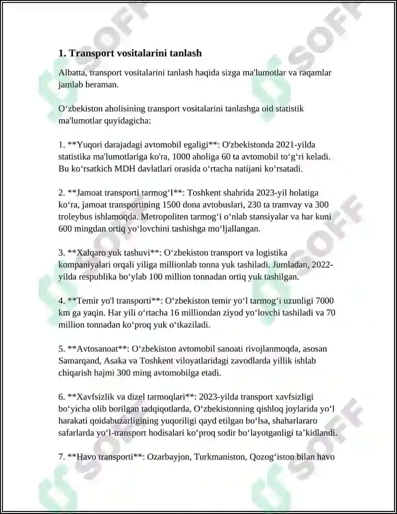 NON MAHSULOTLARINI TASHISHNI MARSHRUTLASHTIRISH 4
