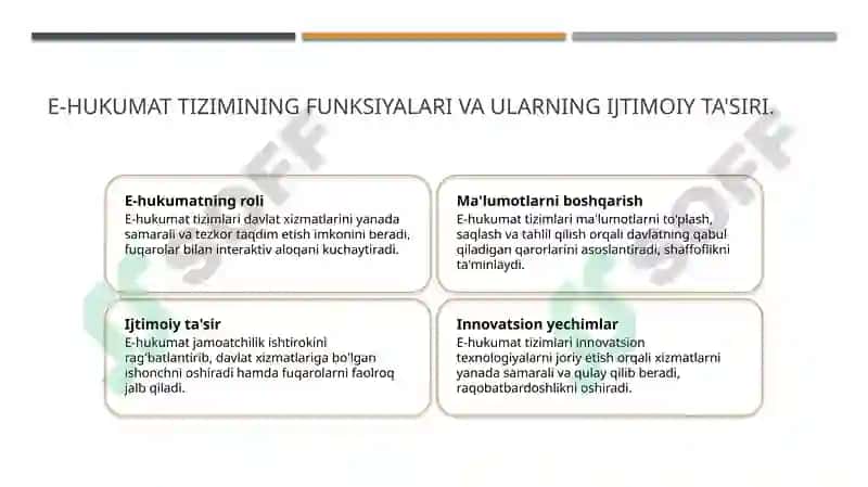 Elektron hukumat tizimining ishlash xususiyatlari 4