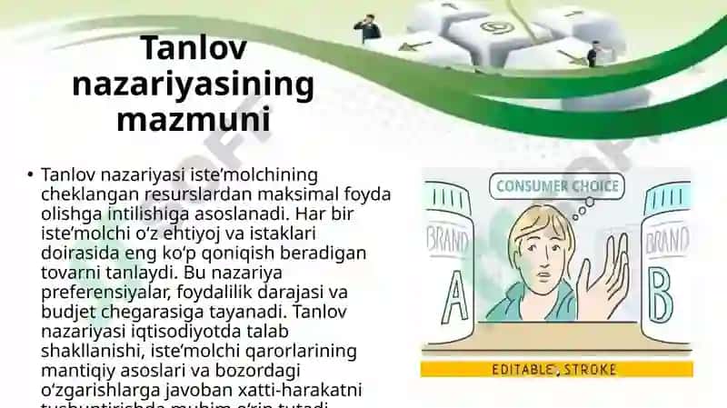 Iste’molchining bozordagi hatti-harakati va uning tanlov nazariyasi 4