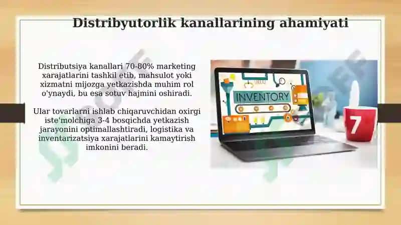 Mahsulot va xizmatlarni tarqatish kanallari sonini aniqlash 4