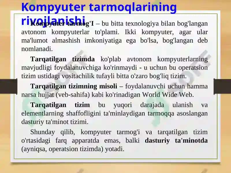 Kompyuter tarmoqlarining rivojlanishi 4